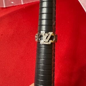 Stainless steel gold plated Silver Designer-Ring size 6